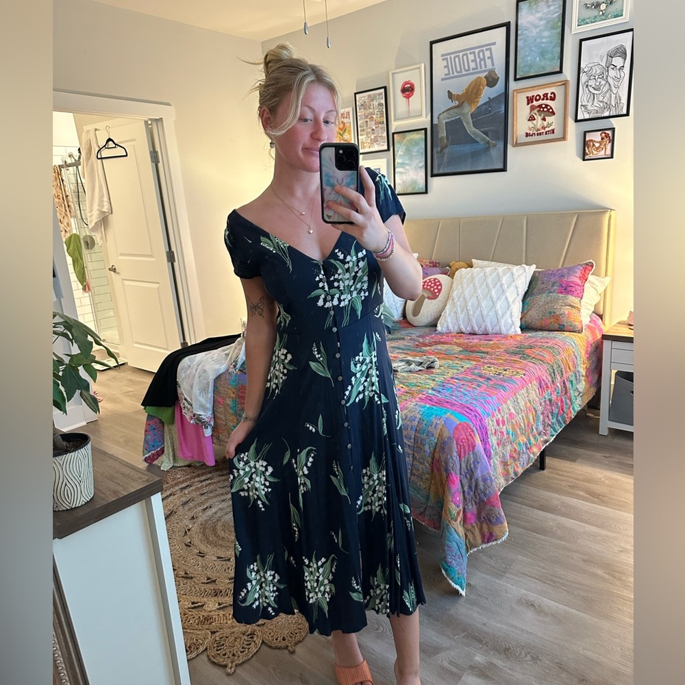 UO navy maxi dress